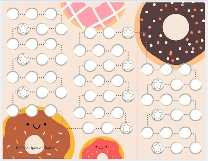 Free reward chart printable - donut theme