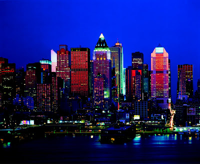 new york city skyline night. new york city skyline at