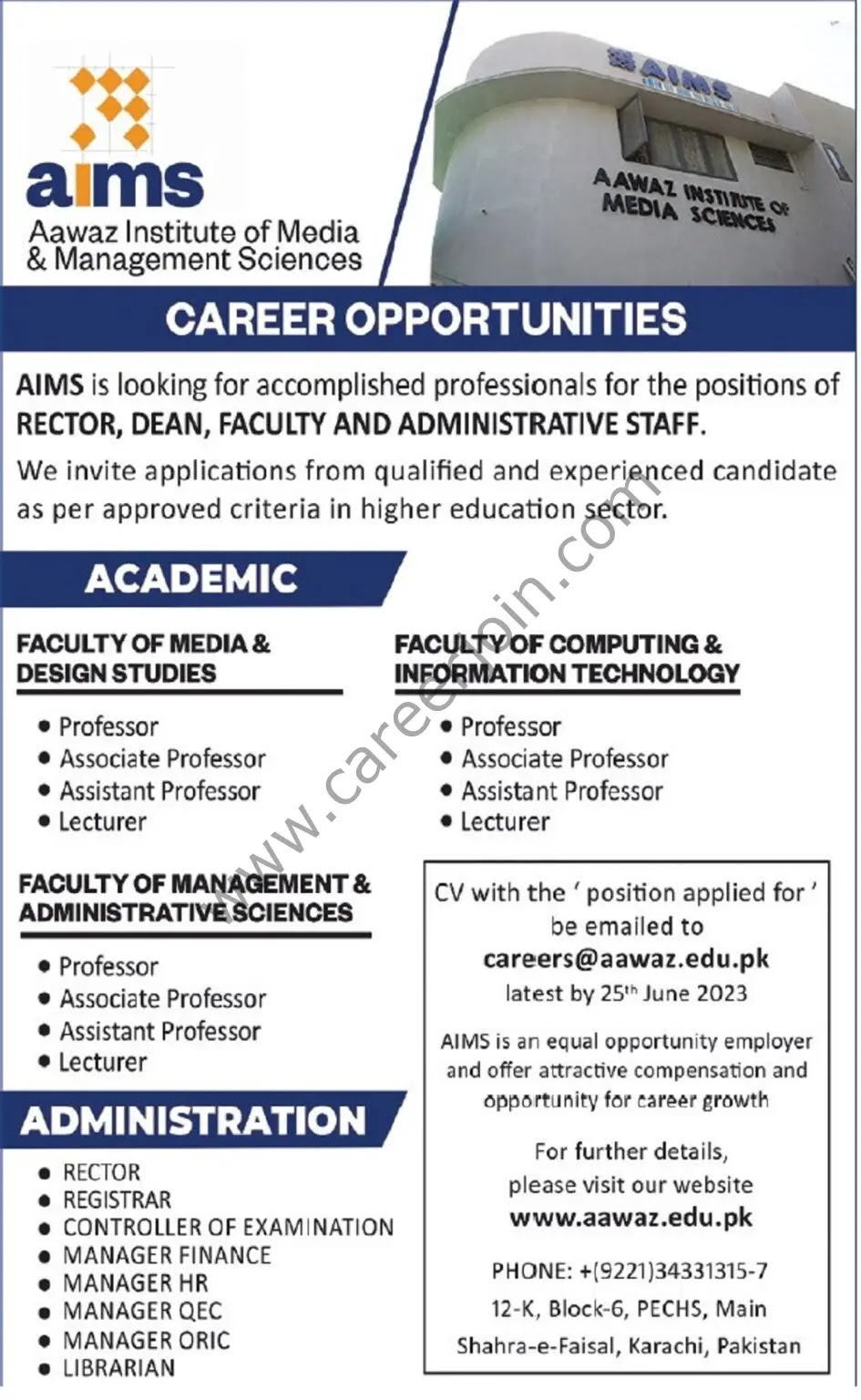 Jobs in Aawaz Institute of Media & Management Sciences AIMS