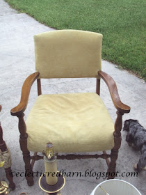 Eclectic Red Barn: Yellow chair that needs work