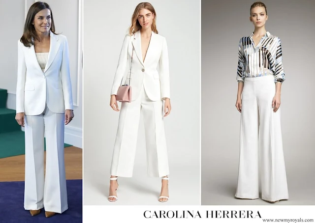 Queen Letizia wore Carolina Herrera suit, blazer and trousers