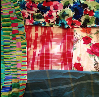 Fabrics for patchwork quilt, by Adrienne Wyper, on her Made it! blog http://made-it-made-it.blogspot.co.uk