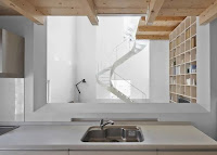 Hokkaido Vertical White House Design with More Loft and Platforms