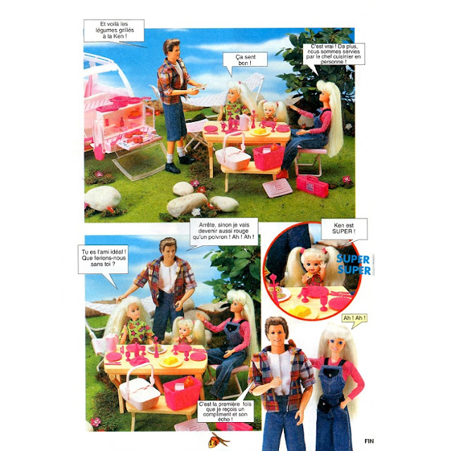 Huitième page du roman-photos de Barbie, un pique-nique à la campagne.