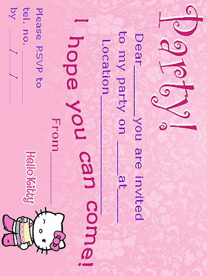 For more free, printable hello kitty. party invitations - click
