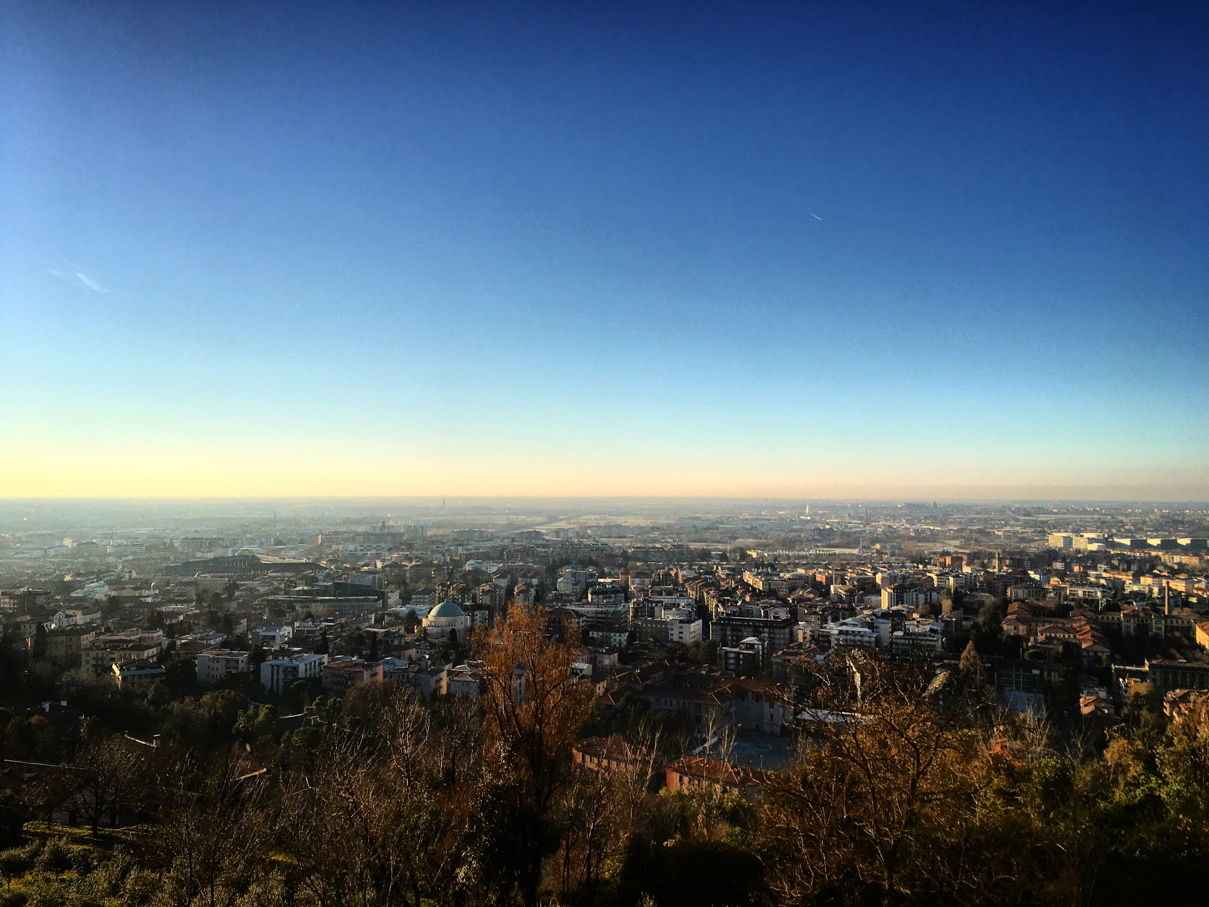 veduta di Bergamo Bassa dagli spalti delle Mura Venete