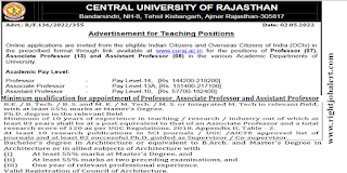 Professor/Associate Professor/Assistant Professor Jobs in CURAJ