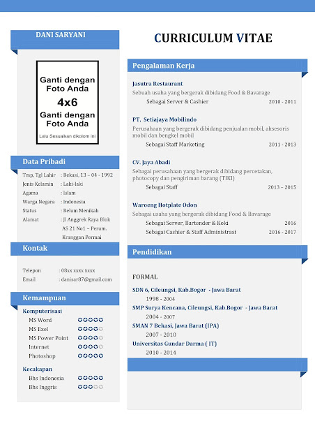 Sisurat: Contoh CV Yang Menarik, Keren dan Simpel Terbaru 2018