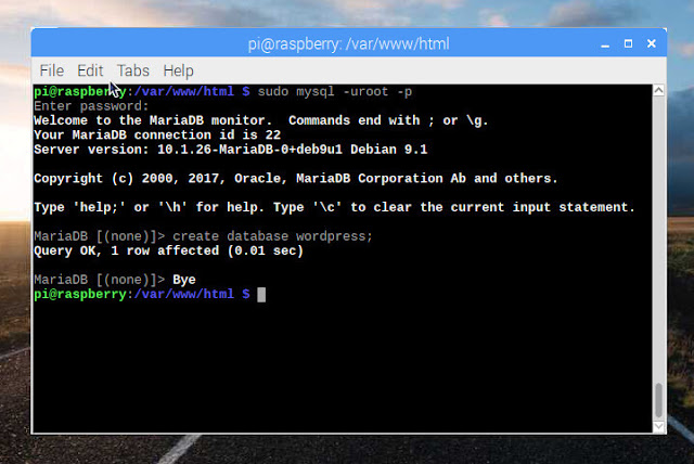 Installing MariaDB on Raspbian