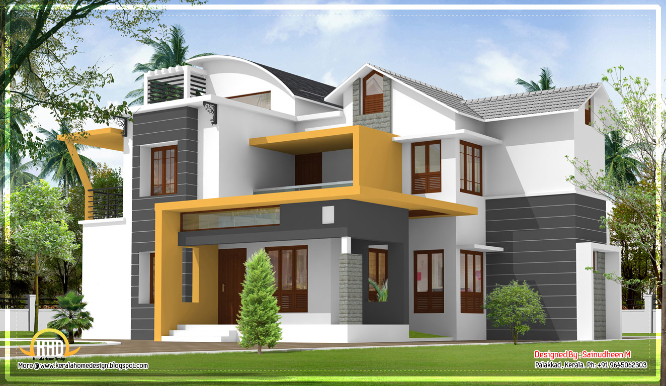 Modern contemporary Kerala home design - 2270 Sq.Ft. - April 2012