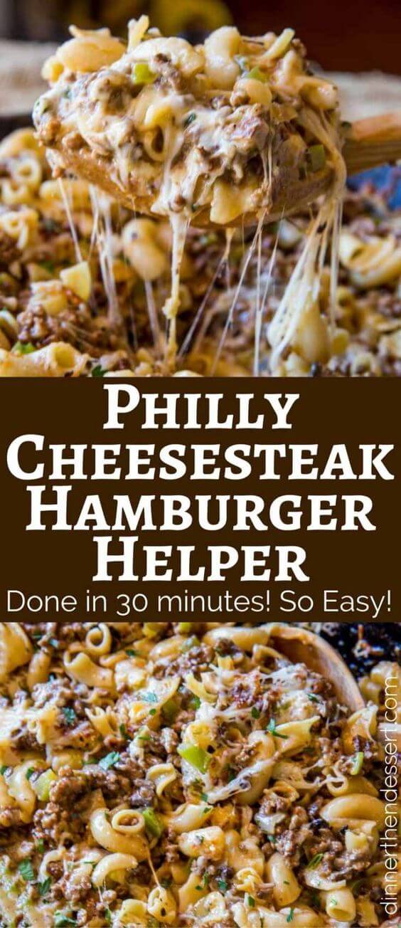 Philly Cheesesteak Hamburger Helper