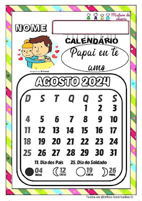 Calendário do ano de 2024 ilustrado