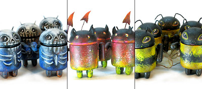 Leecifer x Dragatomi Custom Android Blind Box Series - Skele Droid, Imp Droid & Bee Droid Vinyl Figures