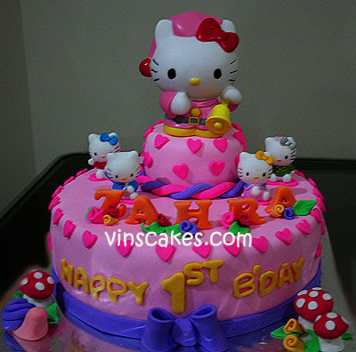 Hello Kitty Birthday Cake Pictures. 2 Tier Hello Kitty Cake for