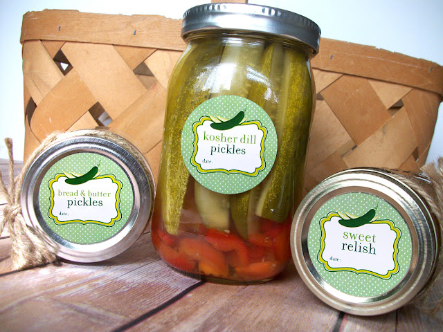 Cute Pickle & Relish Mason Jar Labels