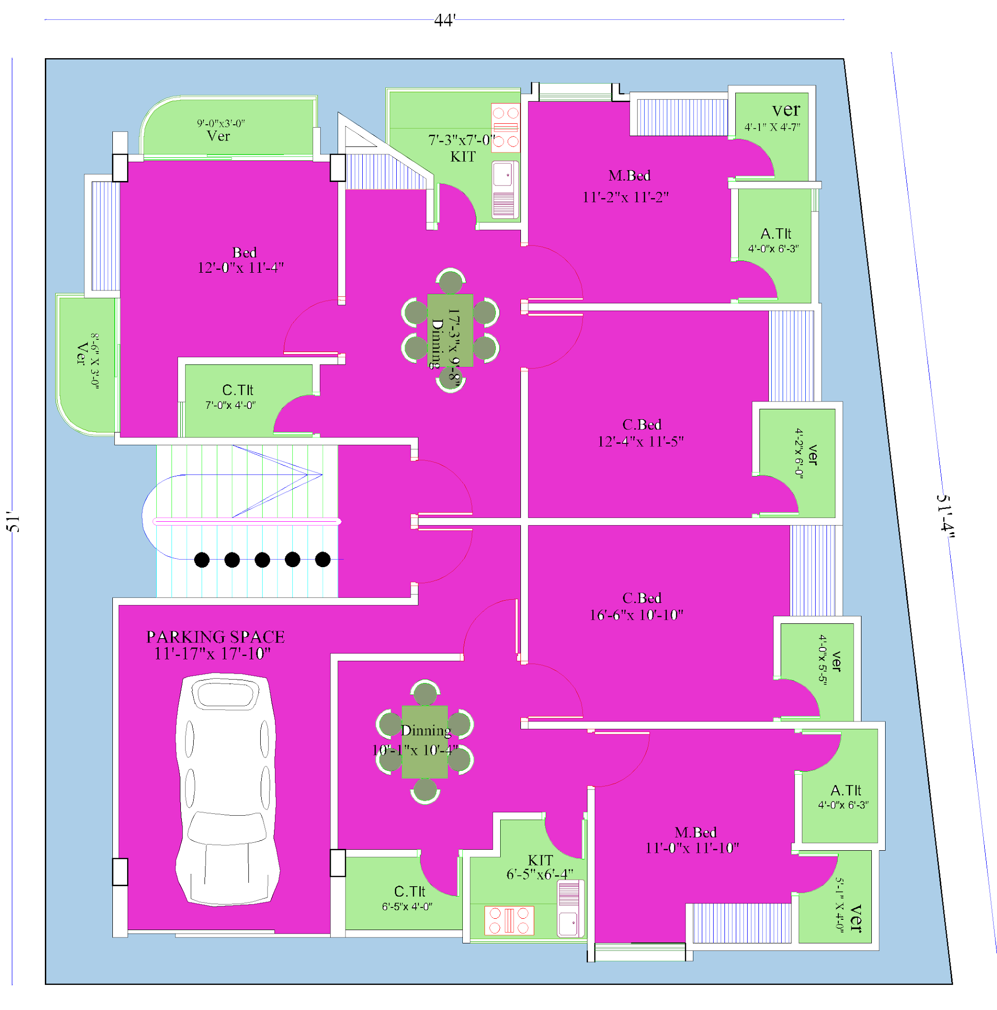 Duplex house ground floor plan