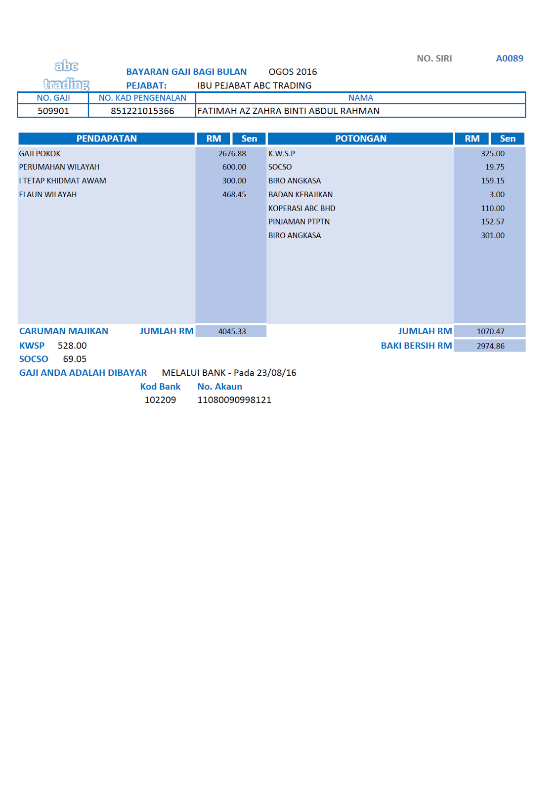 Payslip Excel Template business meeting minutes template word