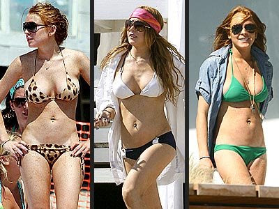 Lindsay Lohan different bikini photos