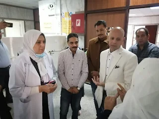 مسعود يتفقد التشغيل التجريبي لقسم الكلى الصناعي الجديد بمستشفى الحسينية المركزي