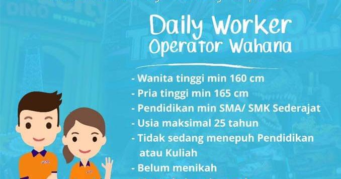 Lowongan Kerja Operator Wahana di Trans Studio Mini Yogyakarta - Oktober 2019 - Loker Swasta