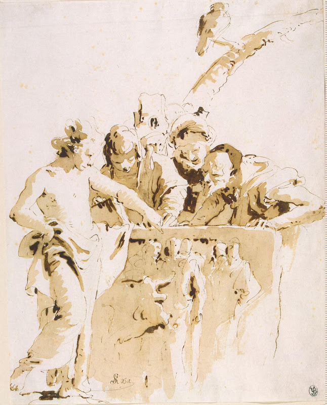 Scherzo di Fantasia by Giovanni Battista Tiepolo - Genre Drawings from Hermitage Museum