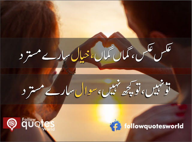 عکس عکس، گماں گماں، خیال سارے مسترد توُ نہیں، تو کچھ نہیں، سوال سارے مسترد