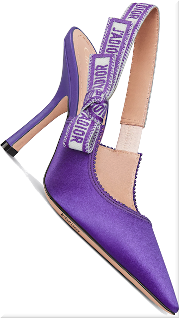 ♦Purple embroidered satin and cotton J'ADIOR slingback pumps #dior #shoes #purple #brilliantluxury