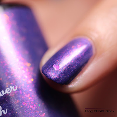 Nail polish swatch of Sweet Dreams, a Fantasmic Flakies Facebook Group custom by 5-free indie maker Moonflower Polish