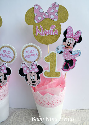 kit birthday minnie mouse pink and gold