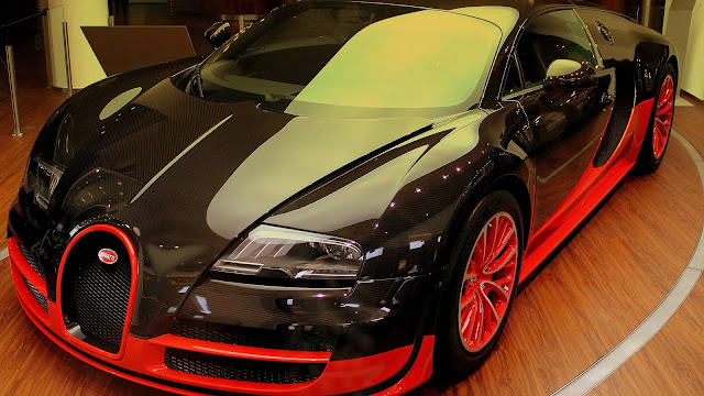 Bugatti Veyron Black Red HD Wallpaper