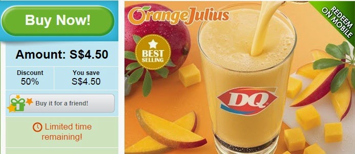  Orange Julius at Dairy Queen groupon offers, discount, groupon singapore