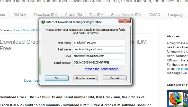 IDM REGISTRATION: Share Key IDM Serial number IDM 6.23 ...