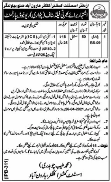 revenue-department-Haroonabad-jobs-2021