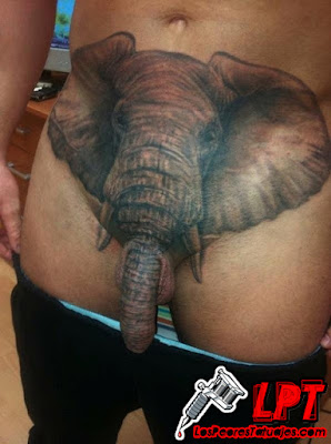 tatuaje elefante en el pene
