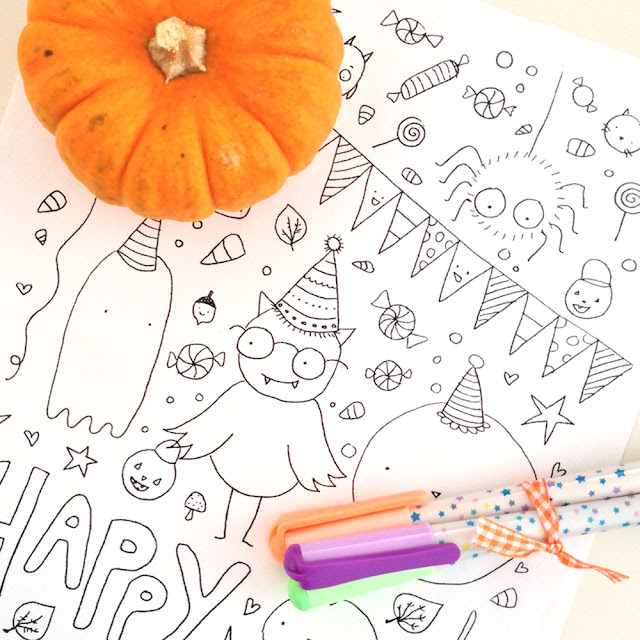 Coloring Page for Halloween | Linzer Lane Blog