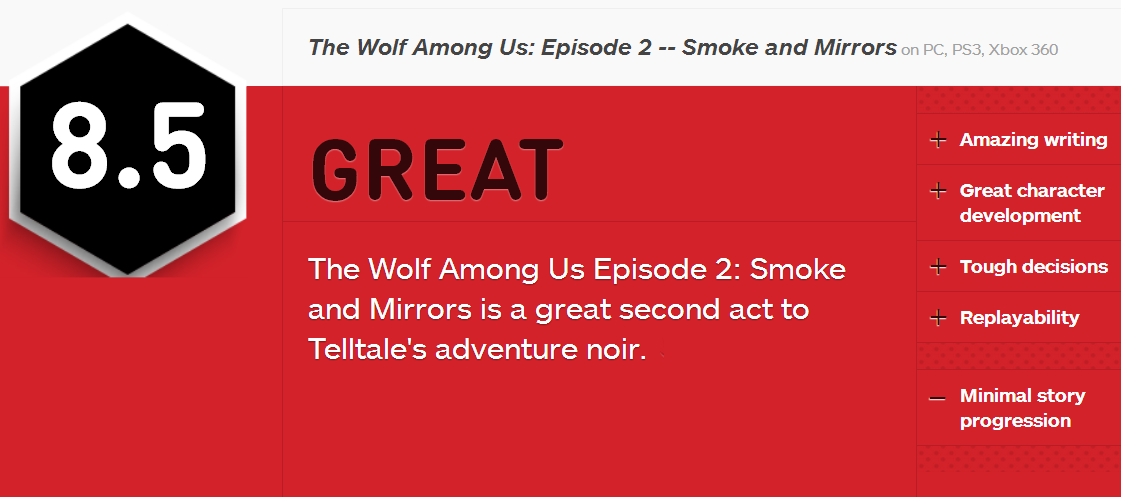 Wolf Among Us PC Game IGN Rating