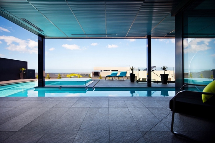 Ground floor covered terrace in Dream home in black and blue