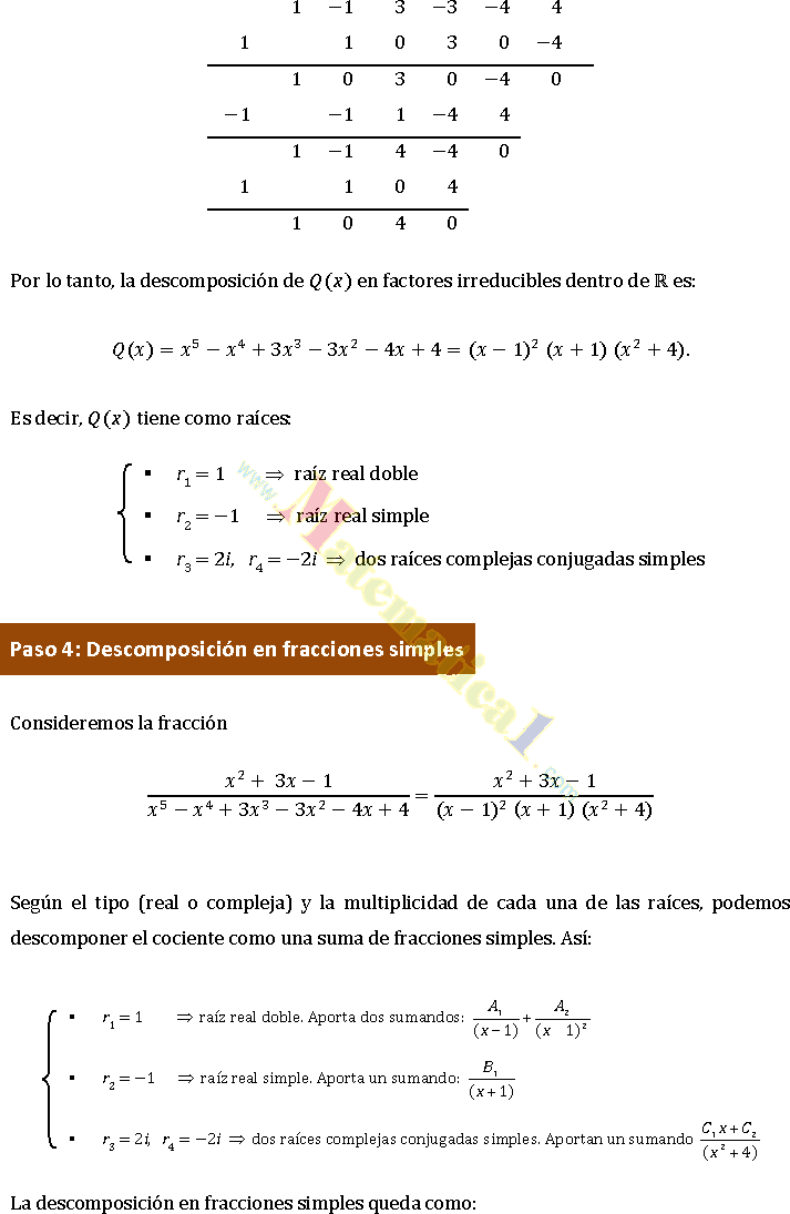 INTEGRALES POR FRACCIONES PARCIALES EJERCICIOS RESUELTOS PDF