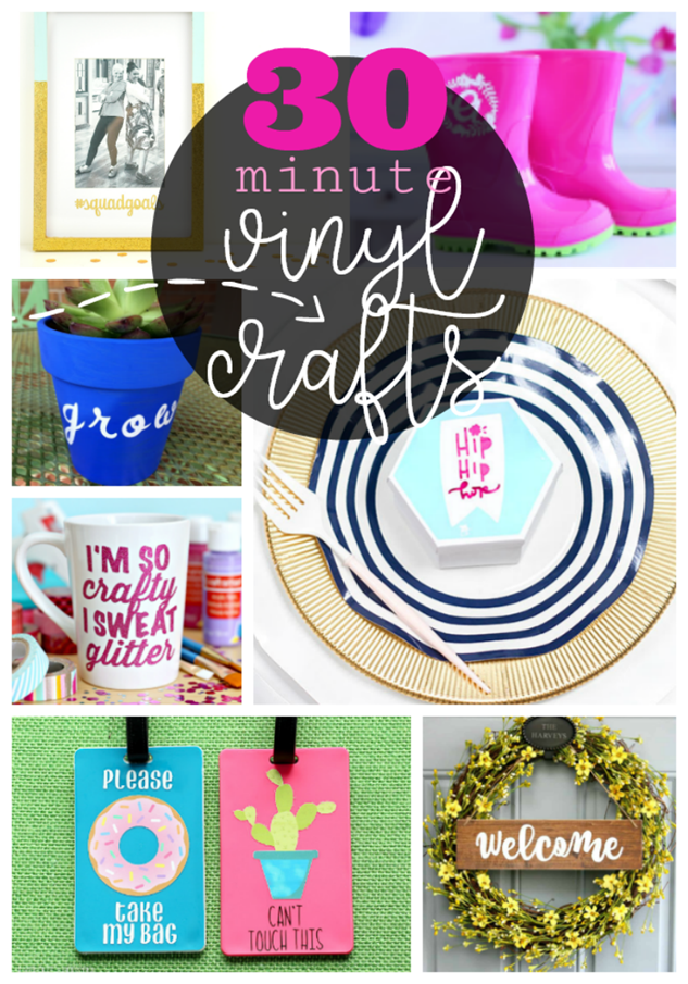 30 minute vinyl crafts with your Cricut Machine