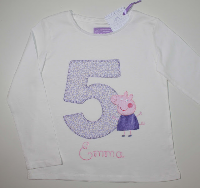 camiseta de cumpleaños 5 años peppa pig