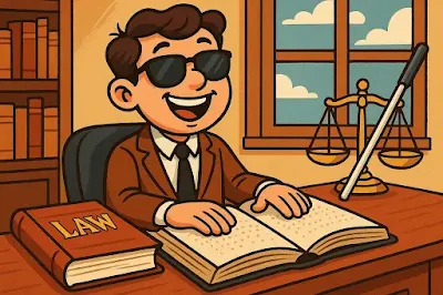 noted visually impaired persons in legal field