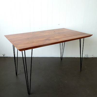 Recycled Wood Desk on Hairpin   Reclaimed Wood Dining Table