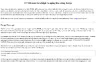 HTML/text/JavaSript Escaping/Encoding Script