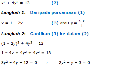 Matematik Tambahan 4 5 Penyelesaian Persamaan Serentak Melalui Kaedah Penggantian