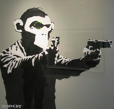 Banksy Graffiti Art Monkey