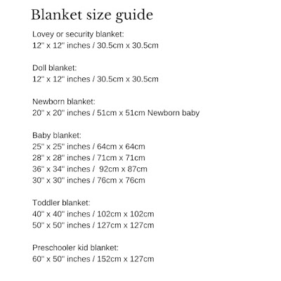 blanket size chart