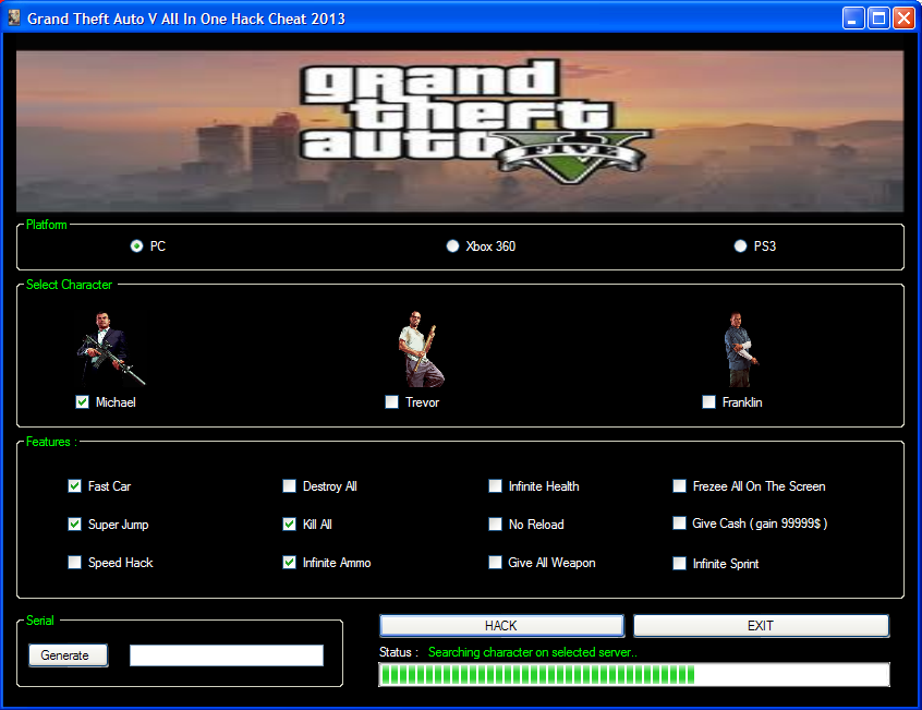 Grand Theft Auto All In One Hack Cheat 2016 (100% Work ...