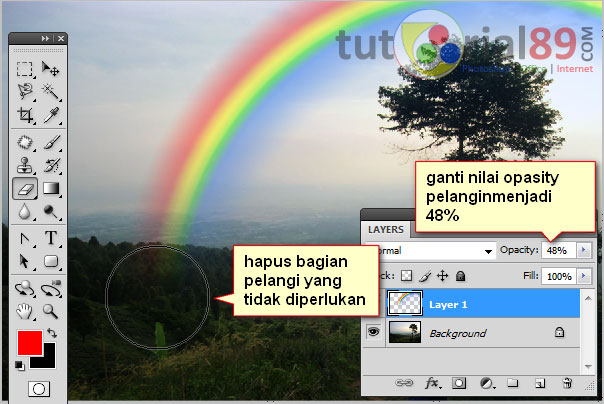 Cara mudah membuat pelangin dengan photoshop