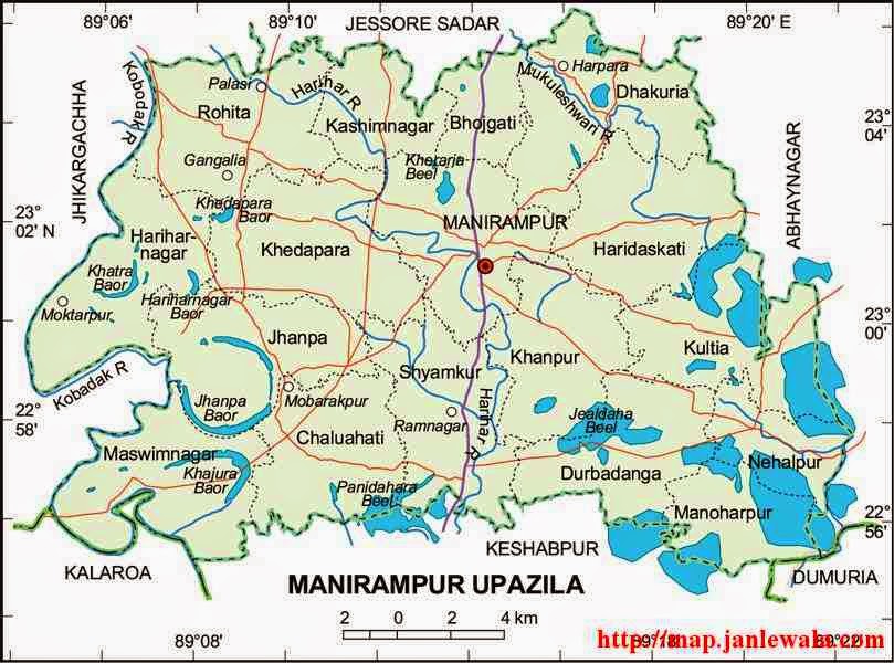 manirampur upazila map of bangladesh