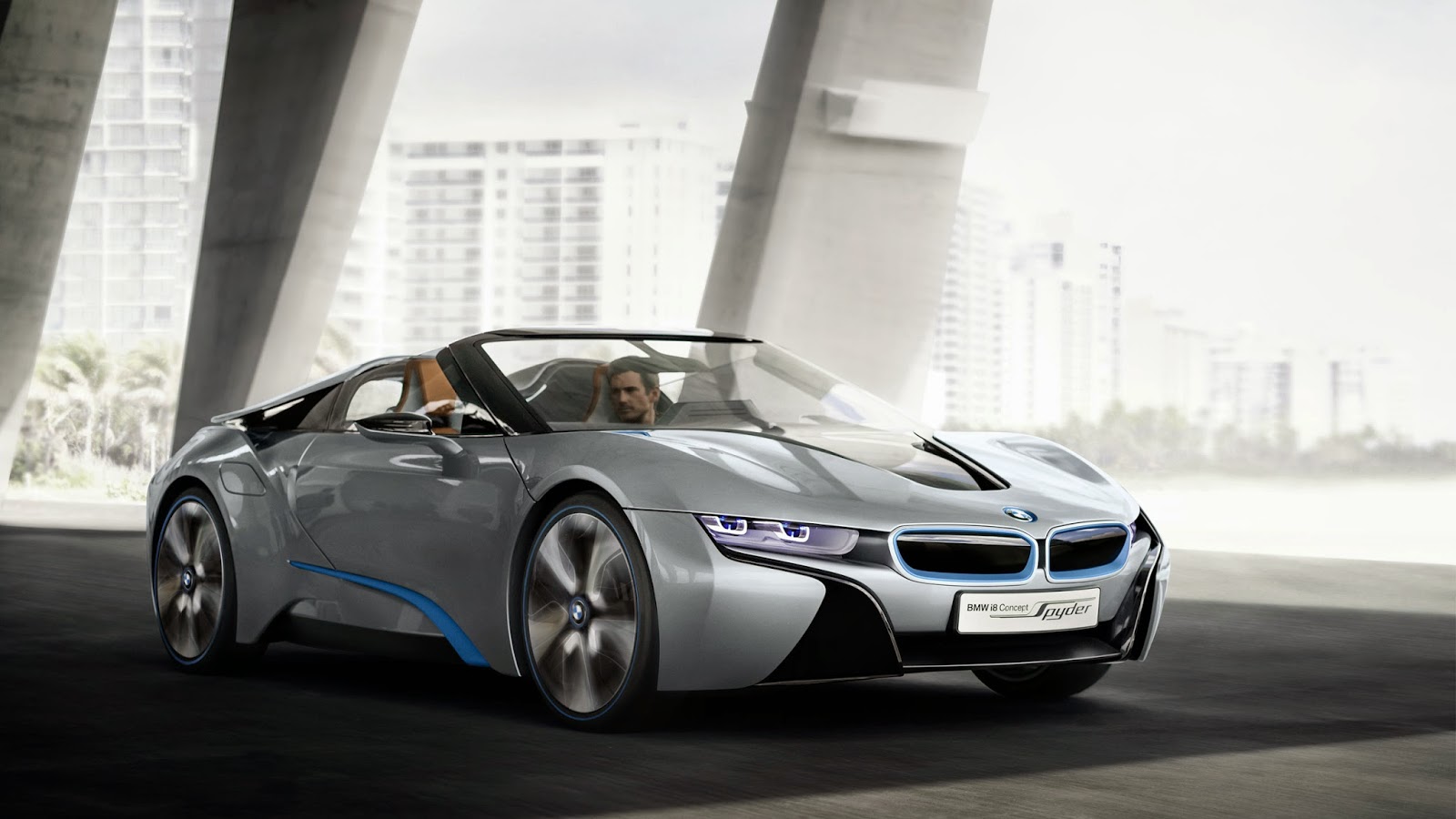 Wallpaper Mobil Mewah Futuristic BMW I8 Spyder